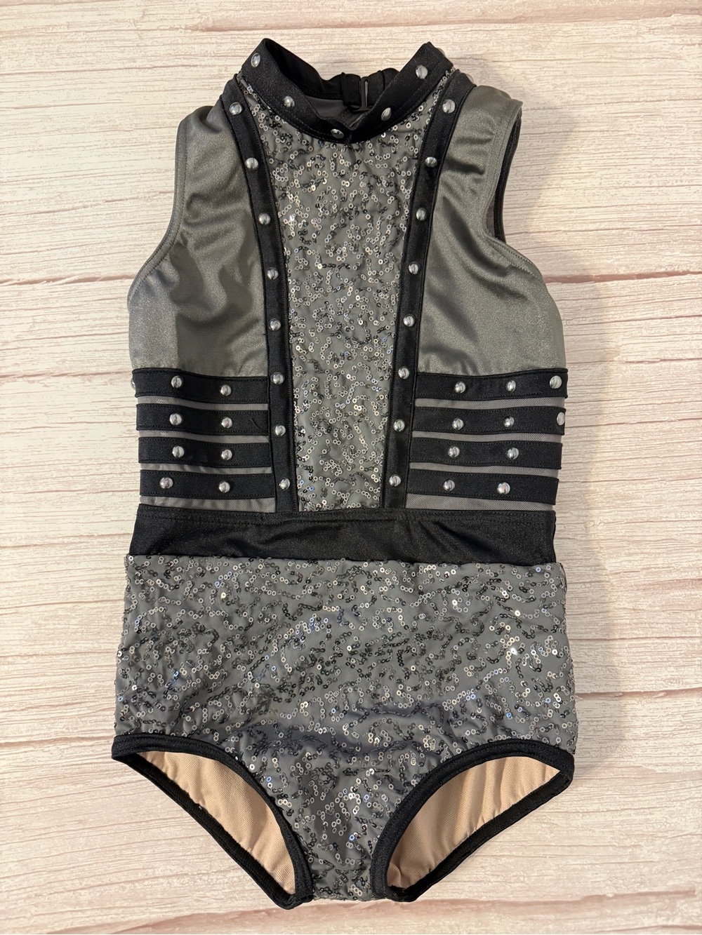 Weissman Child Size IC (7/8) Studded Cage Strap Leotard Elite Costume Acro Jazz